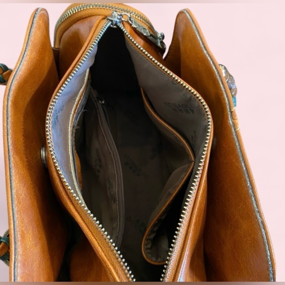 Closet Rituals Genuine Leather Satchel Handbag W/ Braided Handles NEW WITH TAGS - Picture 5 of 7